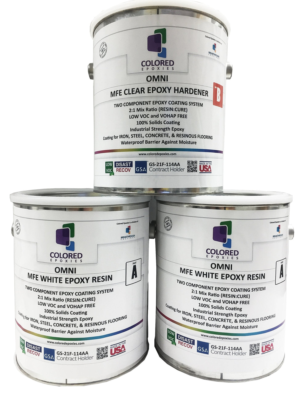 10025 White Epoxy Resin Coating Made with Beautiful and Vibrant Pigments (384 Fl Oz)