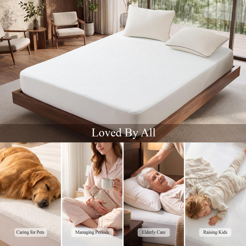 King Size Waterproof Mattress Protector Bamboo Viscose
