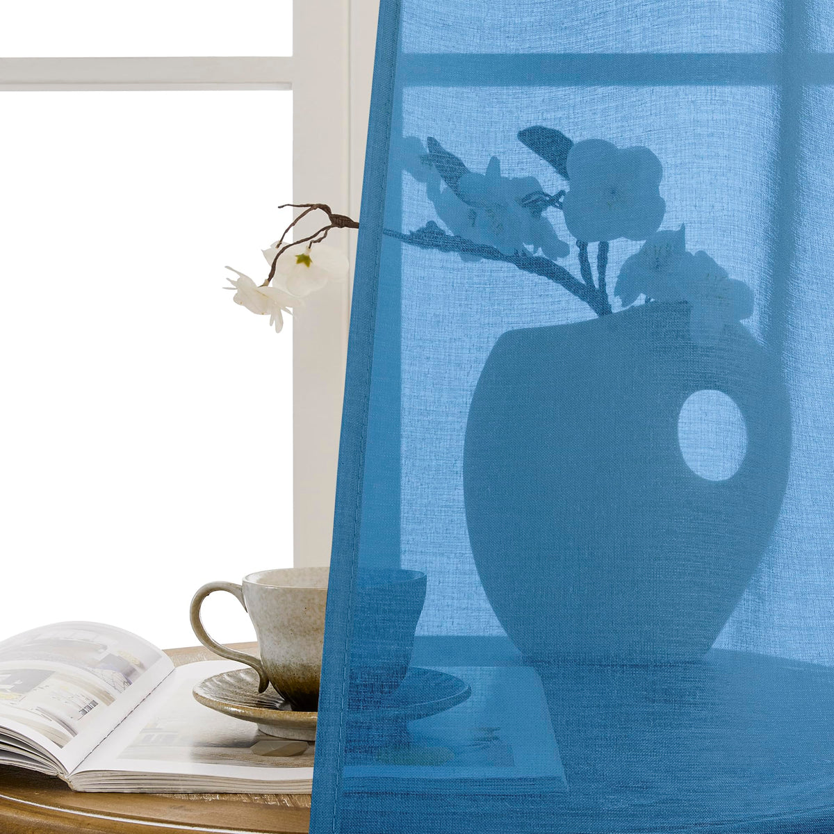 Sheer Door Curtains Closet Linen Textured Curtain Sheers Doorway Light Filtering Voile French Doors Rod Pocket Curtains Patio Glass Door