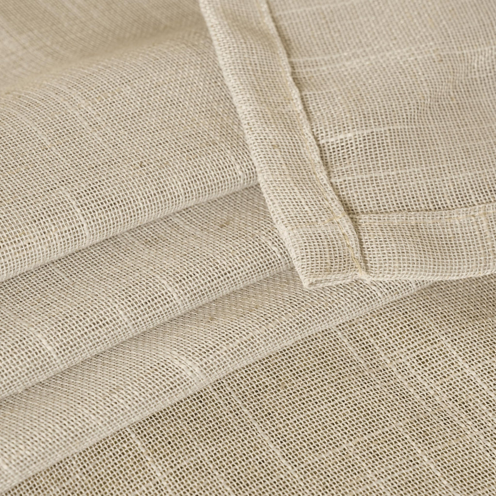 Oatmeal Linen Semi Sheer Curtains 34X48 Inch Long 2 Panels Set (2 Count)