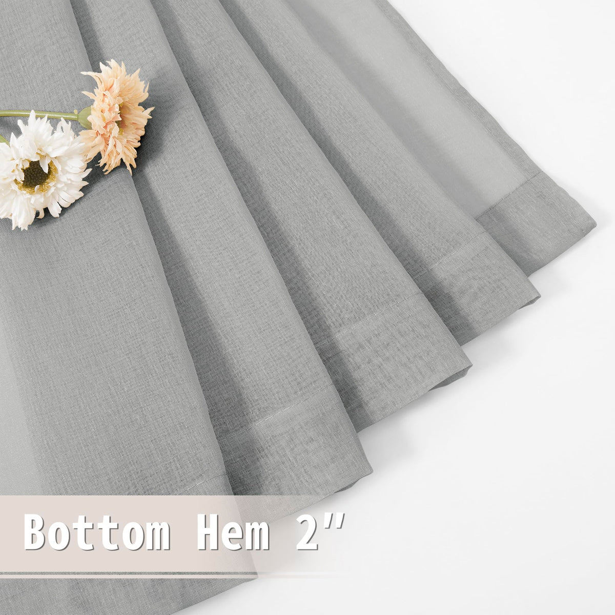 Sheer Door Curtains Closet Linen Textured Curtains Sheer Doorway Light Filtering Voile French Doors Rod Pocket Curtain Patio Glass Door