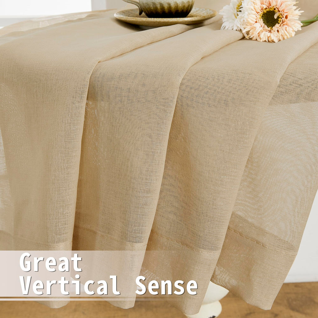 Sheer Door Curtain Closet Linen Textured Curtains Sheer Doorway Light Filtering Voile Patio Glass Doors Rod Pocket Curtain French Door