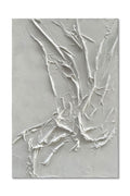 Hand Painted White Texture Abstract Art Painting Minimalist Art Home Office Hallway Wall Decoration Oil Painting 24x36 inches