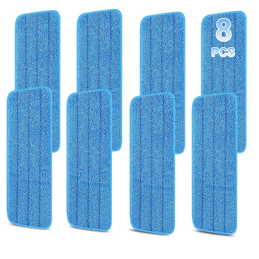 8 Pack 16.5 inch Reusable Mop Pads Microfiber Spray Mop Replacement Heads for Wet (8 Ounce)