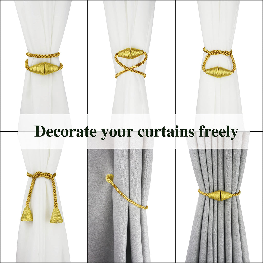 Magnetic Curtain Tiebacks Rope Decorative Holdbacks for Drapes Nieffeiy