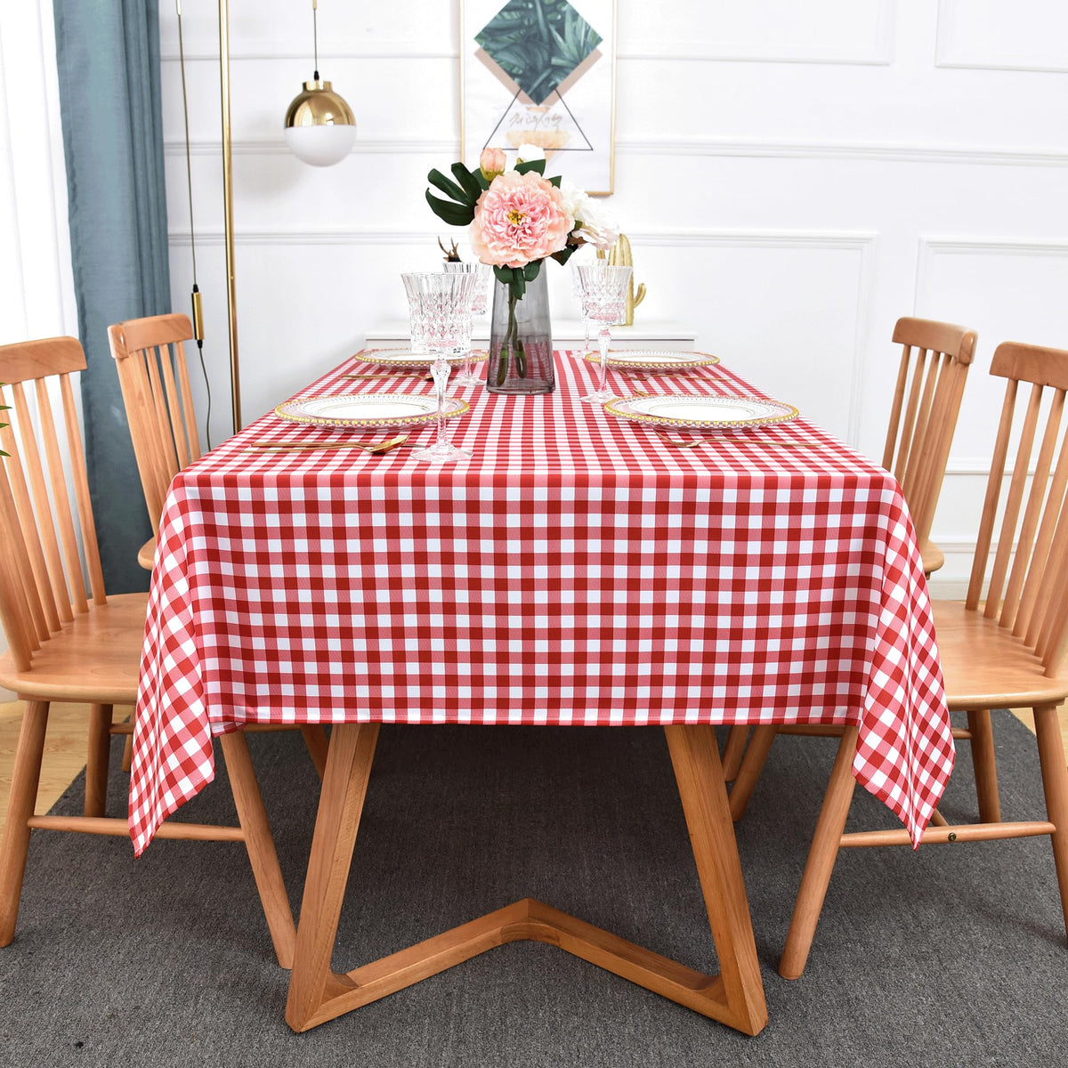 Waterproof Plaid Tablecloth Fabric